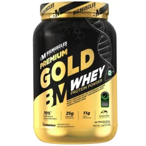 bigmuscles nutrition premium gold whey [1kg] | informed choice uk certified | isolate whey protein blend | 25g protein | 11g eaa | prohydrolase enzyme technology [chocolate]